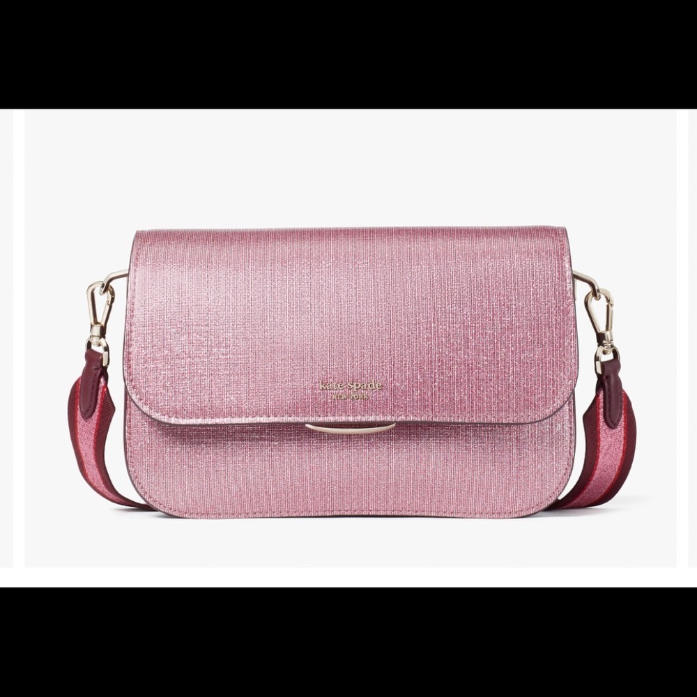 Kate Spade buddie glitter striped medium shoulder bag